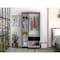 Tuhome Primavera Armoire, Double Door Cabinets, One Drawer, Metal Rod, Five Shelves, Black/White CLW5952 - alternate 1